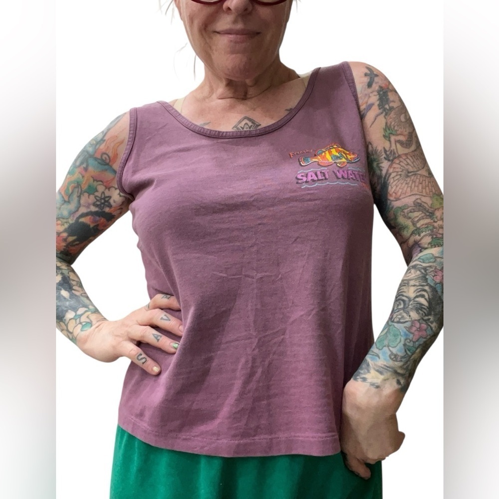 Vintage Single stitch tourist Frenchy’s Clearwater boxy Oversized Tank T shirt